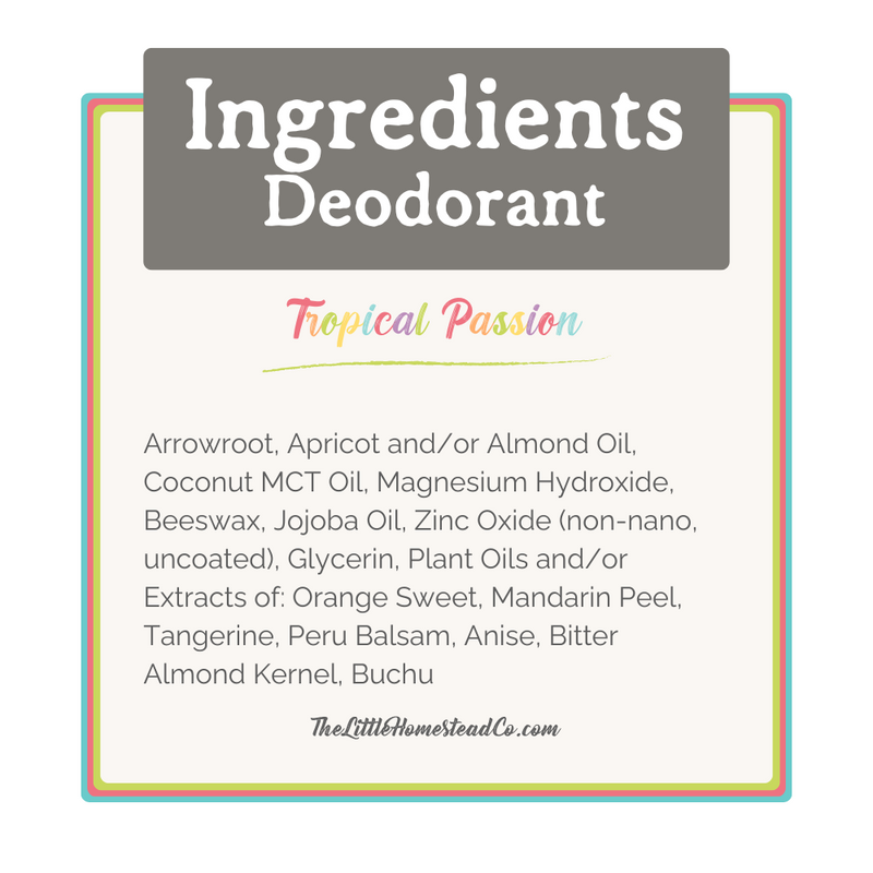 Deodorant Cream ~ Tropical Passion