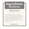 Deodorant Cream: Mountain Fresh