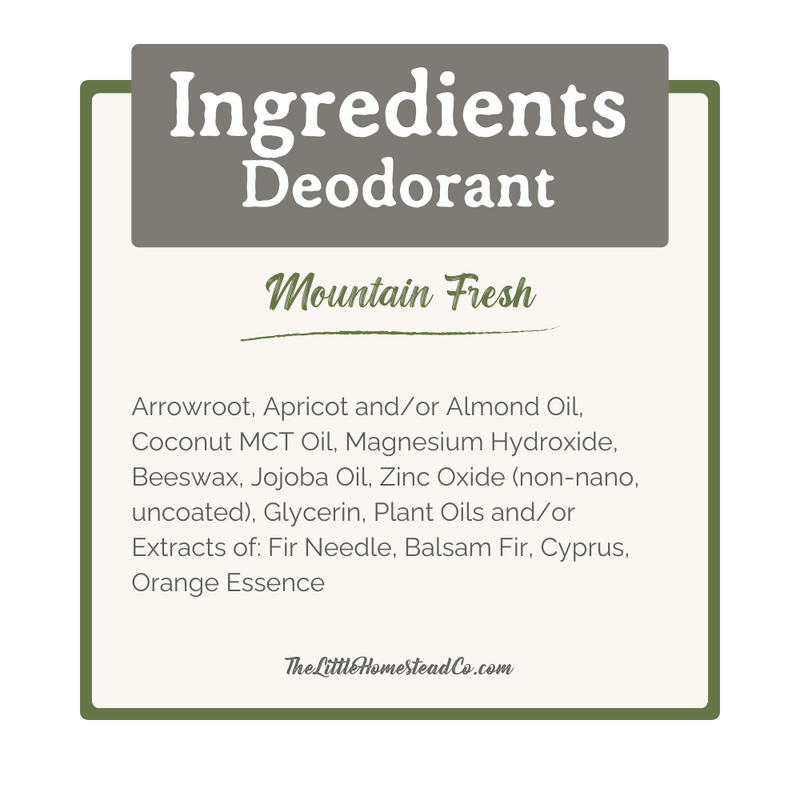 Deodorant Cream: Mountain Fresh