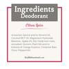 Deodorant Cream ~ Citrus Spice