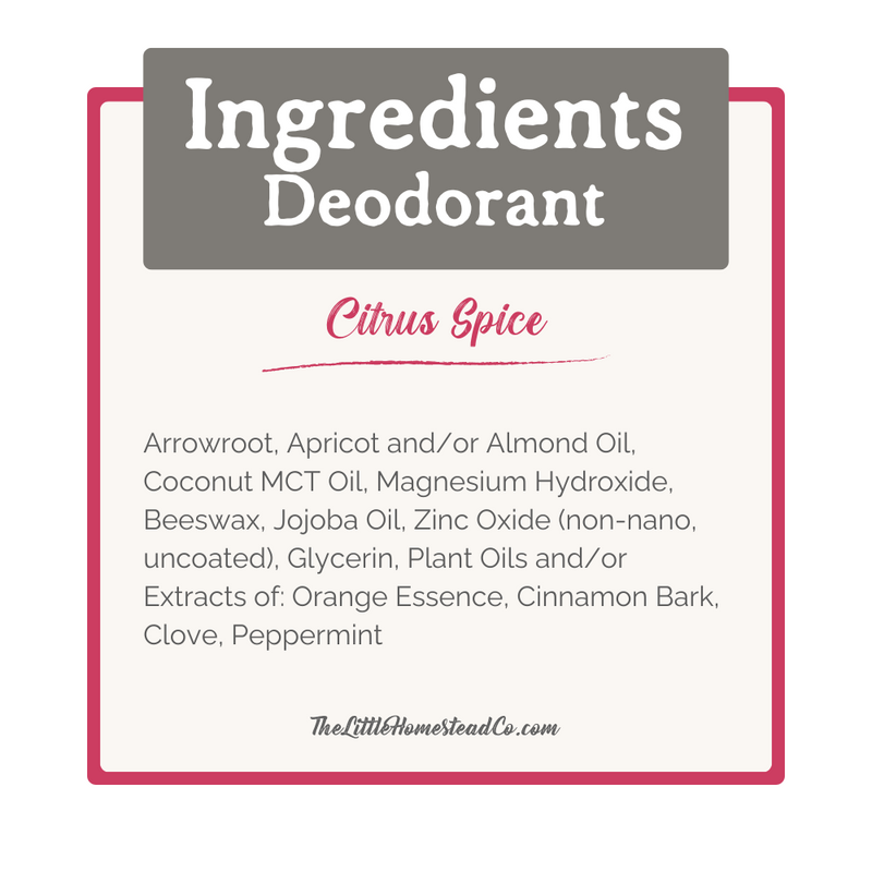 Deodorant Cream ~ Citrus Spice