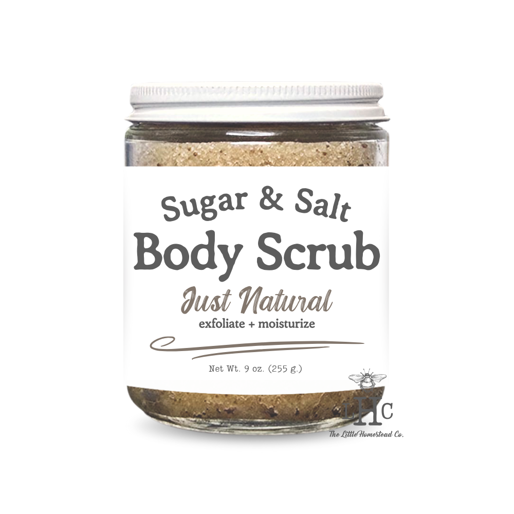 Sugar + Salt Body Scrub: Just Natural (Essential Oil Free)