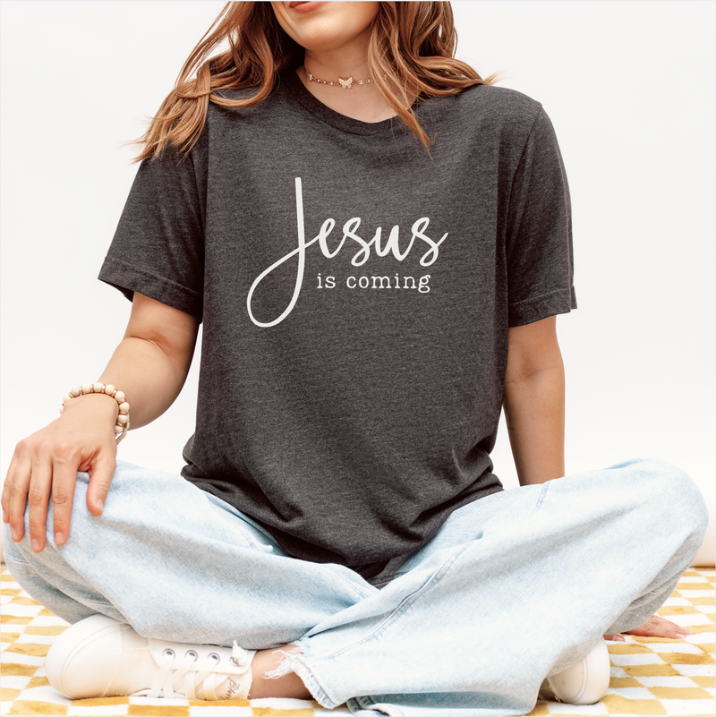 T-Shirt | Adult | Jesus Is Coming (Cursive)