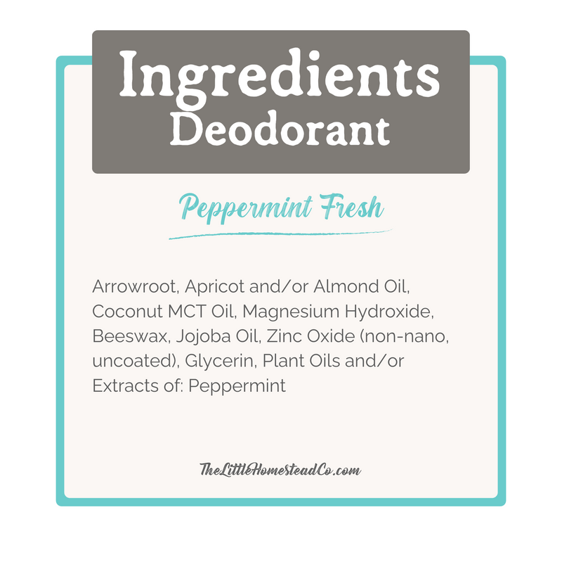 Deodorant Cream: Peppermint Fresh (NEW Scent!)
