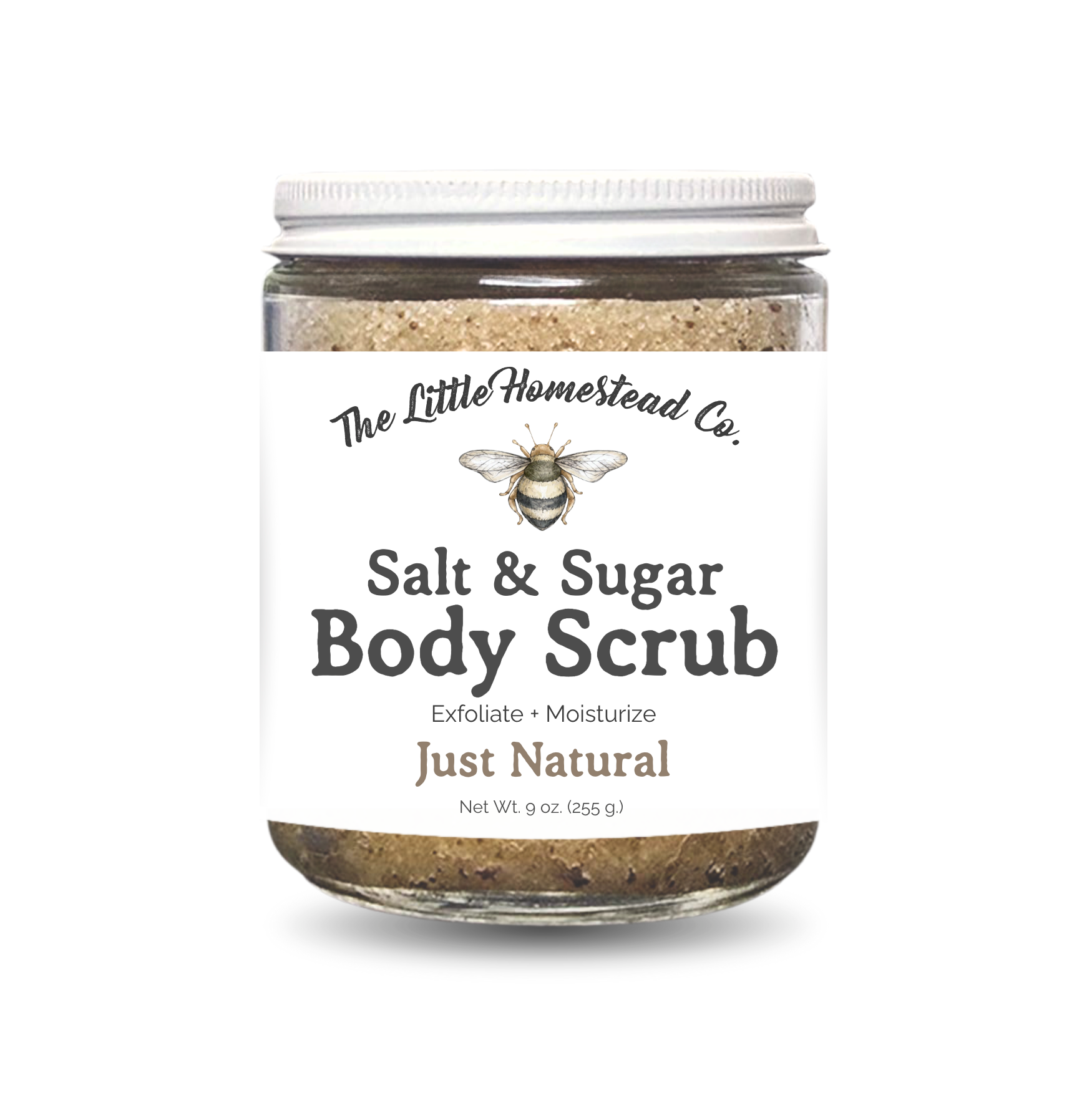 Sugar + Salt Body Scrub: Just Natural (Essential Oil Free)